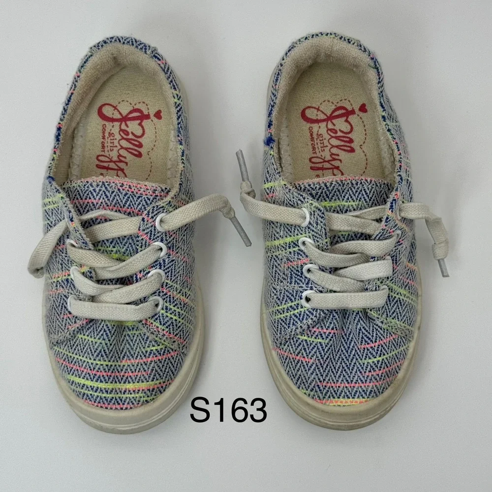 Lil‎ Lollies Girls Size 8M Blue Multi Chevron Textile Comfort Fit Sneakers